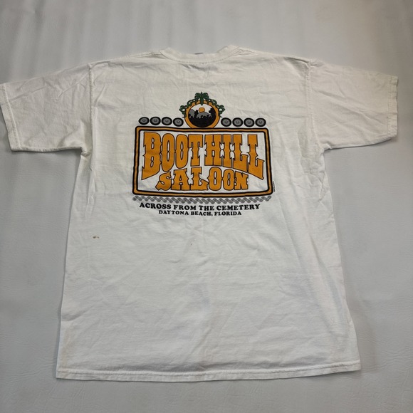 Murina Other - Vintage Boot Hill Saloon Shirt Mens Lg White‎ 90s Biker Motorcycle Daytona Beach